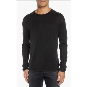 John Varvatos Walter Long Sleeve Sweater Acid Wash Black NEW Luxury XL Designer